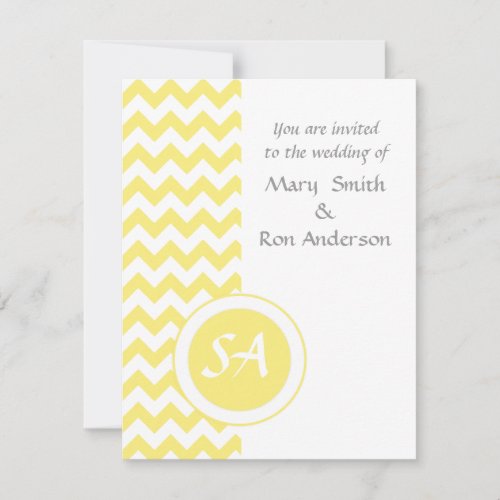 Yellow Chevron Zigzag Invitation