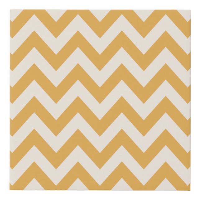 Yellow Chevron Zigzag Pattern  Faux Canvas Print (Front)