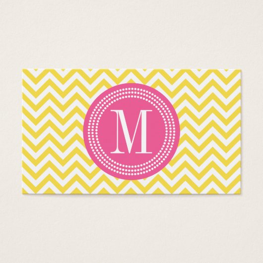 Yellow Chevron Zigzag Personalized Monogram (Front)