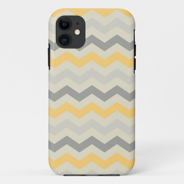 Yellow chevron zigzag striped geometric pattern Case-Mate iPhone case (Back)