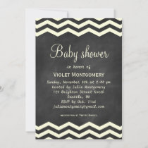 Yellow Chevrons Baby Shower Invitation