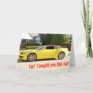 Yellow CHEVY Camaro CAR Card