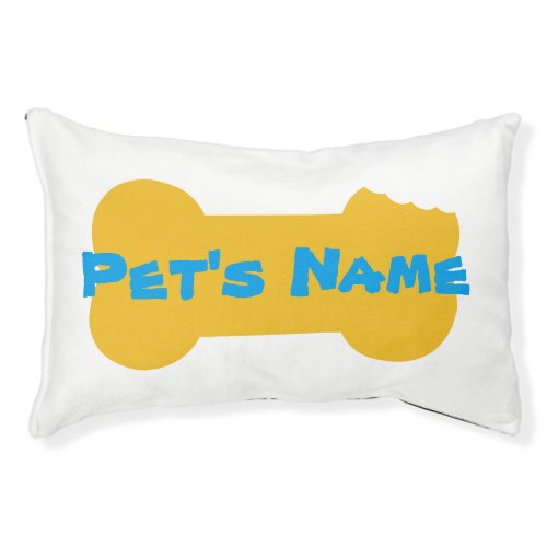 Yellow Chewed Bone Personalized Dog Bed 3