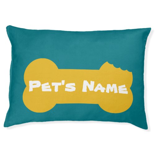 Yellow Chewed Bone Personalized Large Dog Bed 3