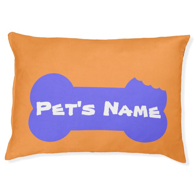 Yellow Chewed Bone Personalized Large Dog Bed 4 (Front)