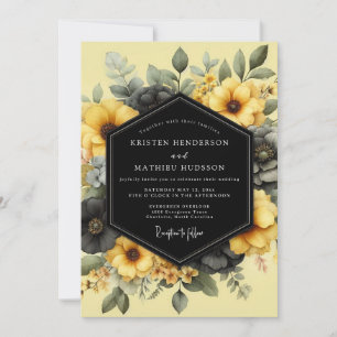 Yellow Chiaroscuro Flora Wedding Invitation