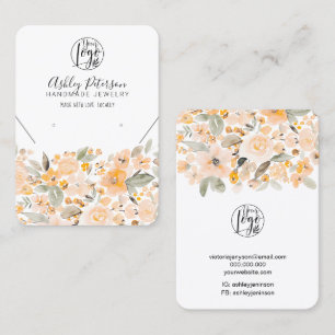 Yellow chic floral logo jewelry earring necklace business card