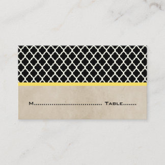 Yellow Chic Quatrefoil Place Cards
