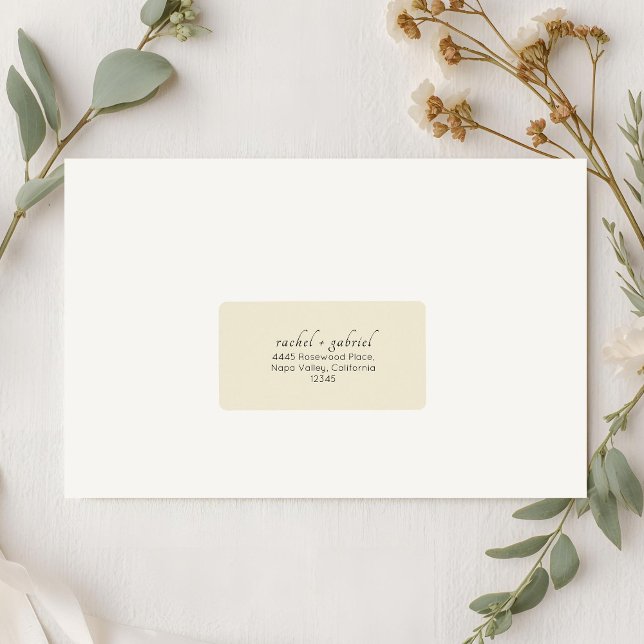 Yellow | Chic Simple Clean Wedding Address  Label (Creator Uploaded)