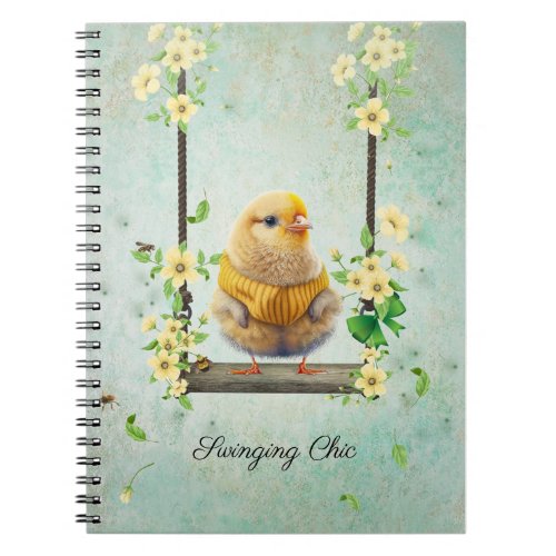 Yellow Chic Swinging Flower Vine Notebook