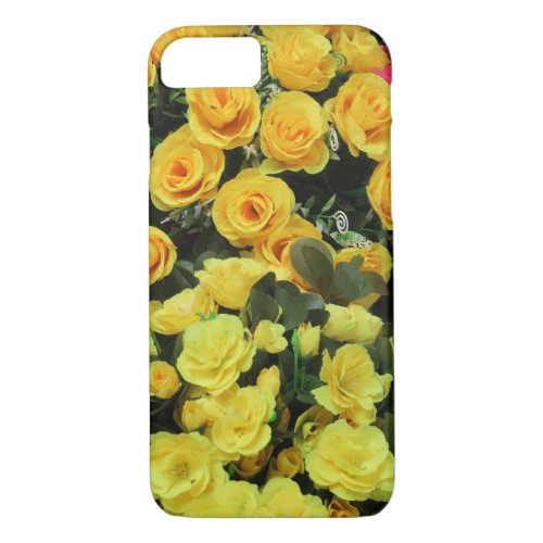 yellowChic vintage red pink roses flowers iPhone 87 Case