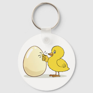 Yellow Chick And Egg Keychain