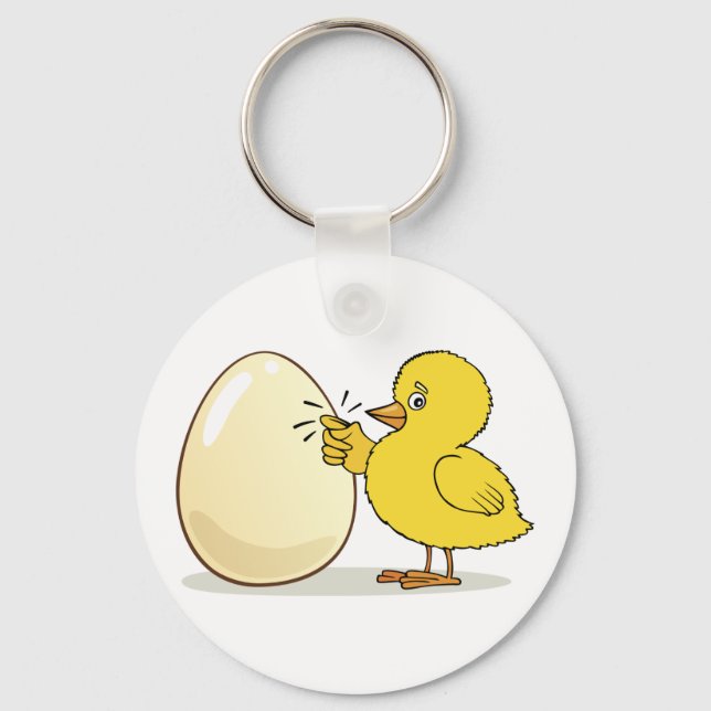 Yellow Chick And Egg Keychain (Front)