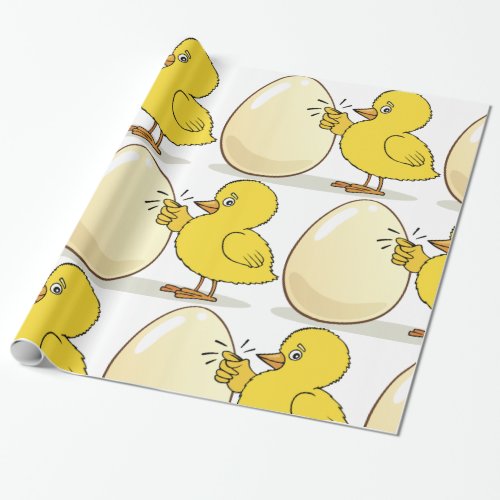 Yellow Chick And Egg Wrapping Paper
