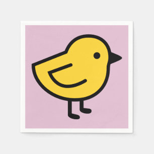 Yellow Chick Bird On A Pink Napkins