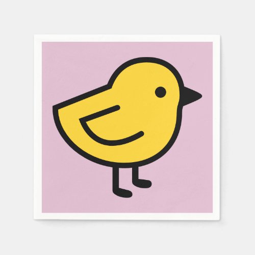 Yellow Chick Bird On A Pink Napkins