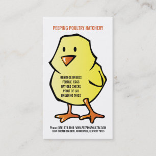 Yellow Chick Chicken Hatchery Business Card