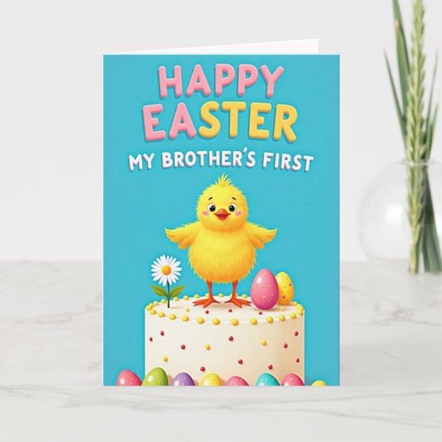 Yellow Chick Easter Cake Card (Front)