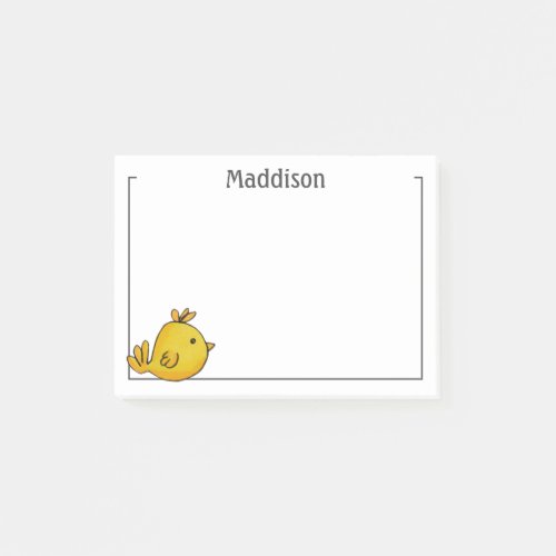 Yellow Chick Personalized Post_it Notes