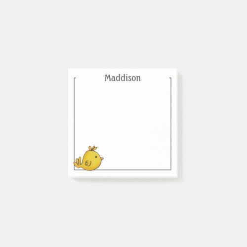 Yellow Chick Personalized Post_it Notes