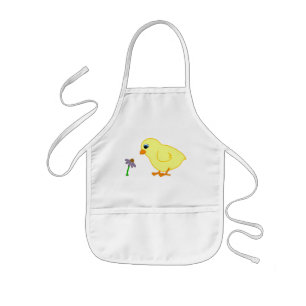 Yellow Chick with Purple Coneflower Kids' Apron