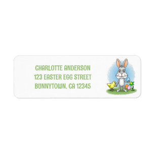 Yellow Chicken and the Easter Bunny Label