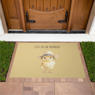 Yellow Chicken Hat Doormat