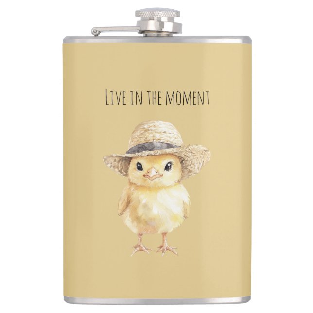 Yellow Chicken Hat Flask (Front)