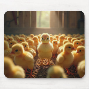 Yellow Chicks In a Sunny Barn Mouse Pad