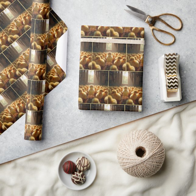 Yellow Chicks In a Sunny Barn Wrapping Paper (Crafts)