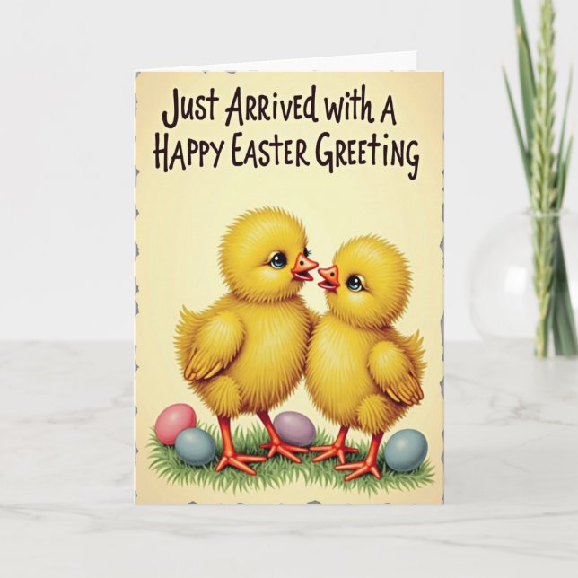 Yellow Chicks Springtime Card (Front)