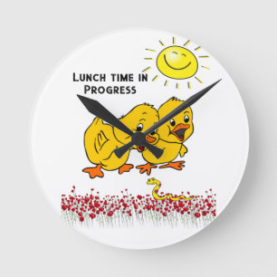 Yellow Chicks Sun Floral Clock