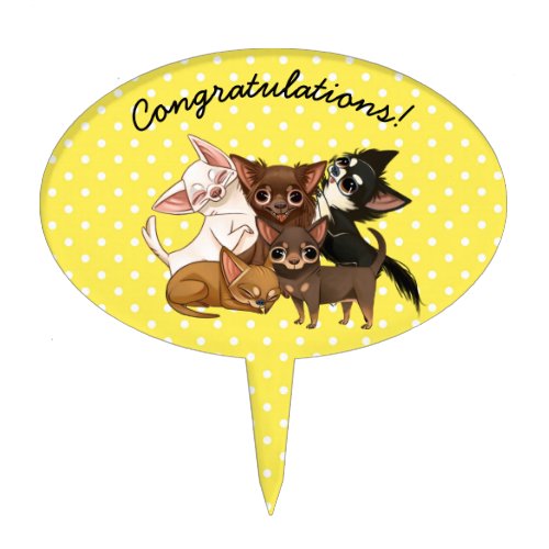 Yellow Chihuahua Cake Topper Pick