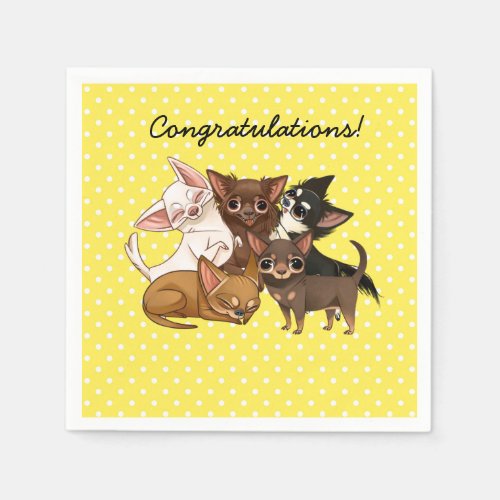 Yellow Chihuahua Paper Party Napkins