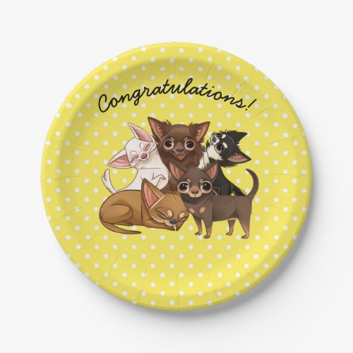 Yellow Chihuahua Paper Party Plates