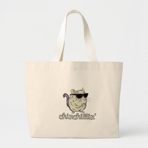 Yellow Chinchillin Chinchilla Large Tote Bag