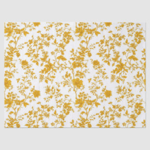 Yellow Chinoiserie Floral Pattern 8 Tissue Paper