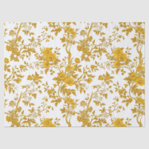 Yellow Chinoiserie Floral Toile Pattern 10 Tissue  Paper