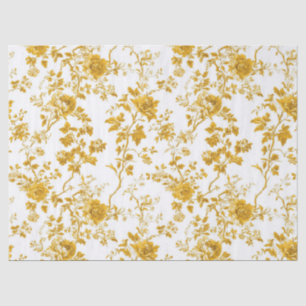 Yellow Chinoiserie Floral Toile Pattern 11 Tissue  Paper