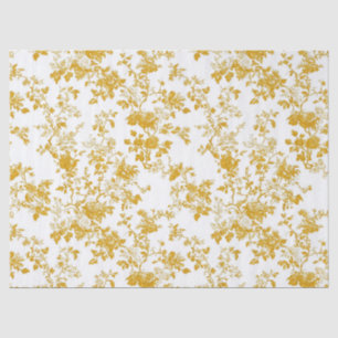 Yellow Chinoiserie Floral Toile Pattern 5 Tissue P Paper