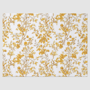 Yellow Chinoiserie Floral Toile Pattern 6 Tissue P Paper