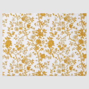 Yellow Chinoiserie Floral Toile Pattern 7 Tissue P Paper