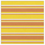 [ Thumbnail: Yellow, Chocolate, and Beige Pattern Fabric ]