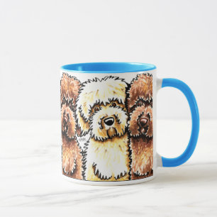 Yellow Chocolate Labradoodles Art Mug