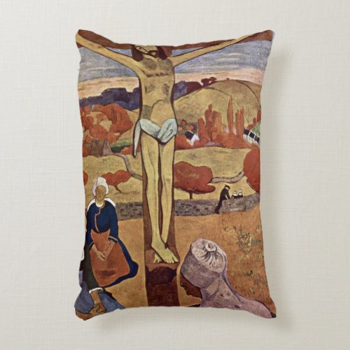 Yellow Christ by Paul Gauguin Vintage Fine Art Accent Pillow