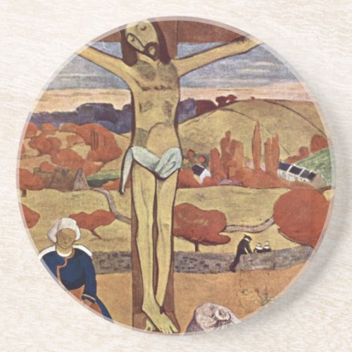 Yellow Christ by Paul Gauguin Vintage Fine Art Coaster