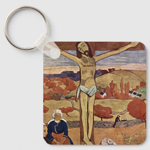 Yellow Christ by Paul Gauguin Vintage Fine Art Keychain