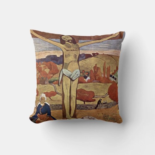 Yellow Christ by Paul Gauguin Vintage Fine Art Throw Pillow