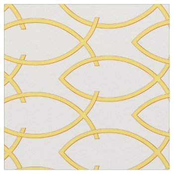 Yellow Christian Fish Pattern Fabric by Christian_Designs at Zazzle
