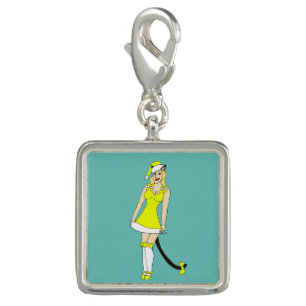 Yellow Christmas catgirl Charm